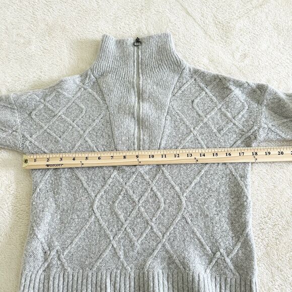 Vineyard Vines Cashmere Wool Sweater Size XXS Gray 1/4 Zip Mock Neck - Picture 9 of 11